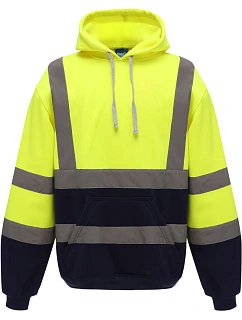 Yoko HVK 05 Hi-Vis mikina s kapucí 79.VK05 hi vis yellow/navy