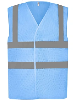 Yoko HVW 120 Hi-Vis síťovaná bezpečnostní vesta 79.W120 sky blue