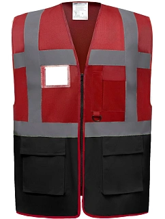 Yoko HVW 801 Hi-Vis multifunkční vesta 79.W801 red/black