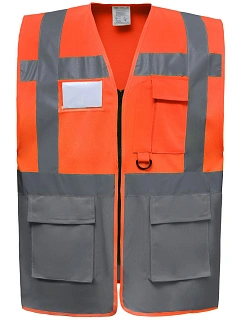 Yoko HVW 801 Hi-Vis multifunkční vesta 79.W801 hi vis orange/grey