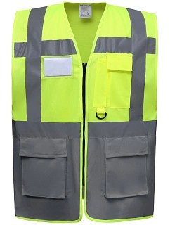 Yoko HVW 801 Hi-Vis multifunkční vesta 79.W801 hi vis yellow/grey