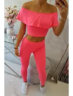 Souprava volánků růžová neonová