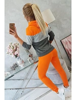 Oranžová+šedá barevná pruhovaná sada Oranžová+šedá barevná pruhovaná sada