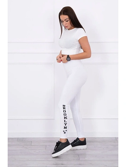 Kalhoty legíny Brooklyn white Kalhoty legíny Brooklyn white