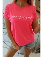 Nakupování je moje kardio halenka růžová neonová Nakupování je moje kardio halenka růžová neonová