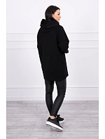 Tunika na zip s kapucí Oversize černá Tunika na zip s kapucí Oversize černá