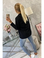 Tunika na zip s kapucí Oversize černá Tunika na zip s kapucí Oversize černá
