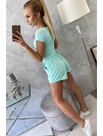 Bavlněná souprava se šortkami mint Bavlněná souprava se šortkami mint