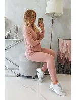 Dvoudílný svetrový set alpaka tmavě pudrově růžový