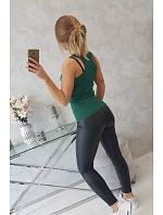 Žebrovaná halenka s halenkou zelená Žebrovaná halenka s halenkou zelená
