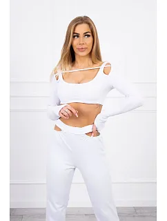 Sada s halenkou top bílá