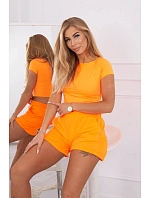 Bavlněná souprava se šortkami oranžová neonová Bavlněná souprava se šortkami oranžová neonová