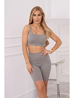Sportovní set top + legíny šedá