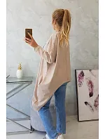 Oversize halenka s potiskem béžová Oversize halenka s potiskem béžová