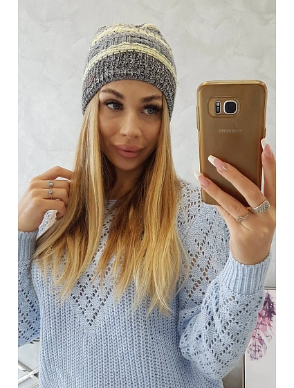 Čepice s fleecem Patrycja K254 žlutá+černá Čepice s fleecem Patrycja K254 žlutá+černá