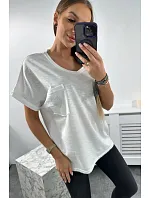 Bavlněná halenka s kapsami bílá Bavlněná halenka s kapsami bílá