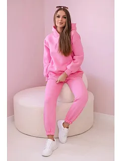 Bavlněná souprava s potiskem světle růžová