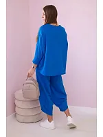 Bavlněná mikina kalhoty set chrpově modrá Bavlněná mikina kalhoty set chrpově modrá