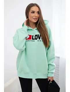 Zateplená bavlněná mikina s kapucí Love Mincovna