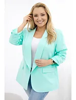 Dámská sako Plus Size elegantní světle mátová Dámská sako Plus Size elegantní světle mátová
