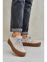 Zazoo N1068S4 Dámské semišové sneakersy na platformě béžové Zazoo N1068S4 Dámské semišové sneakersy na platformě béžové