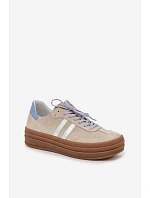 Zazoo N1068S4 Dámské semišové sneakersy na platformě béžové Zazoo N1068S4 Dámské semišové sneakersy na platformě béžové
