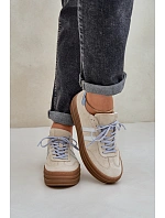 Zazoo N1068S4 Dámské semišové sneakersy na platformě béžové Zazoo N1068S4 Dámské semišové sneakersy na platformě béžové
