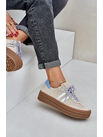 Zazoo N1068S4 Dámské semišové sneakersy na platformě béžové Zazoo N1068S4 Dámské semišové sneakersy na platformě béžové