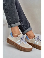 Zazoo N1068S4 Dámské semišové sneakersy na platformě béžové Zazoo N1068S4 Dámské semišové sneakersy na platformě béžové