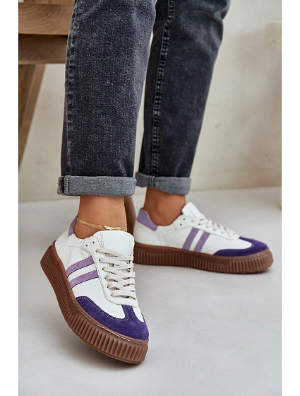 Zazoo N1068 Kožené Nízké Sneakersy Dámské Na Platformě Bílé Zazoo N1068 Kožené Nízké Sneakersy Dámské Na Platformě Bílé