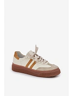 Zazoo N1068S6 Kožené Nízké Sneakersy Dámské Na Platformě Béžové Zazoo N1068S6 Kožené Nízké Sneakersy Dámské Na Platformě Béžové