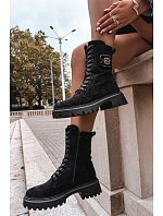Dámské Workery s Ozdobným Prvkem Zateplené Černé Kalindra Dámské Workery s Ozdobným Prvkem Zateplené Černé Kalindra