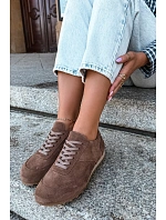 Barefoot tenisky z přírodního semiše Zazoo N1422 hnědé