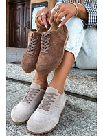 Barefoot tenisky z přírodního semiše Zazoo N1422 hnědé
