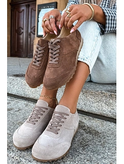 Barefoot tenisky z přírodního semiše Zazoo N1422 hnědé