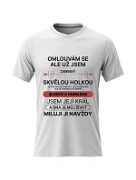 Pánské bavlněné tričko s potiskem - ZABRANÝ SKVĚLOU HOLKOU - bílé Pánské bavlněné tričko s potiskem - ZABRANÝ SKVĚLOU HOLKOU - bílé