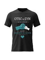 Pánské bavlněné tričko s potiskem - OTEC & SYN - černé Pánské bavlněné tričko s potiskem - OTEC & SYN - černé