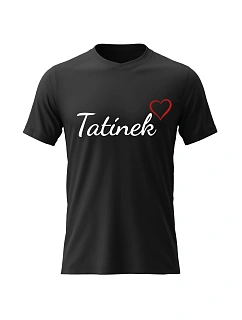 Pánské bavlněné tričko s potiskem - TATÍNEK - černé