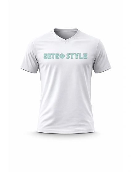 Pánské bavlněné tričko s potiskem - RETRO STYLE - bílé Pánské bavlněné tričko s potiskem - RETRO STYLE - bílé
