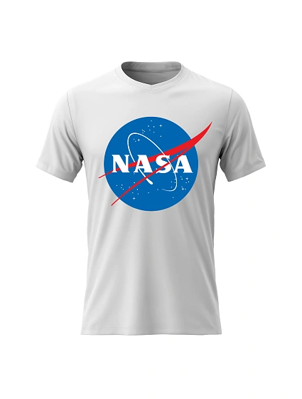 Pánské bavlněné tričko s potiskem - NASA - bílé Pánské bavlněné tričko s potiskem - NASA - bílé