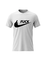 Dámské bavlněné tričko s potiskem - FUCK - bílé Dámské bavlněné tričko s potiskem - FUCK - bílé