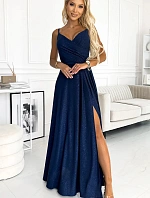 Dámské elegantní šaty 299-10 tmavě modré - Numoco