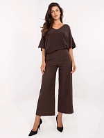 Dámské kalhoty IT SP FL9068.96 Tmavě hnědá - Rue Paris