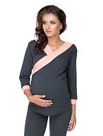 Těhotenská pyžama s žebrovanou strukturou model 141834 PeeKaBoo Těhotenská pyžama s žebrovanou strukturou model 141834 PeeKaBoo