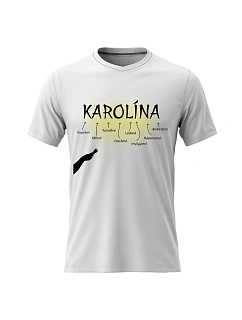 Dámské bavlněné tričko s potiskem - VLASTNOSTI - KAROLÍNA - bílé