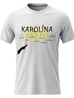 Dámské bavlněné tričko s potiskem - VLASTNOSTI - KAROLÍNA - bílé