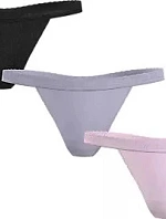 Dámská tanga 3Pack UW0UW05017 0V9 černé/fialové/sv. růžové - Tommy Hilfiger