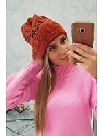 Dámská čepice Kira K374 červená+černá Dámská čepice Kira K374 červená+černá