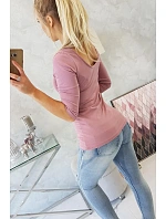 Halenka s kulatým výstřihem tmavě růžová Halenka s kulatým výstřihem tmavě růžová