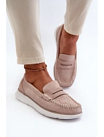 Sametové mokasíny na platformě Sergio Leone SP012 Beige Sametové mokasíny na platformě Sergio Leone SP012 Beige